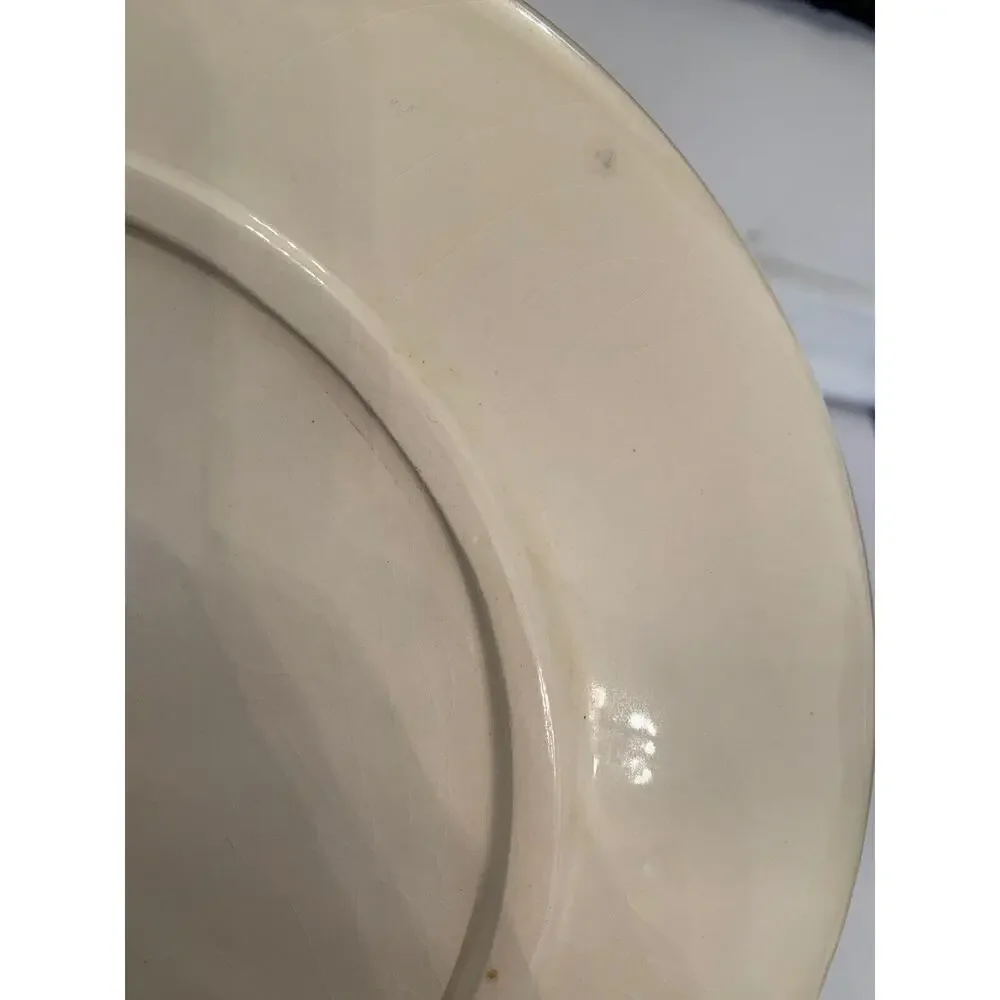 Vintage 1953 Poinsettia Handpainted Plate Green White Kitchshy Holiday 10
